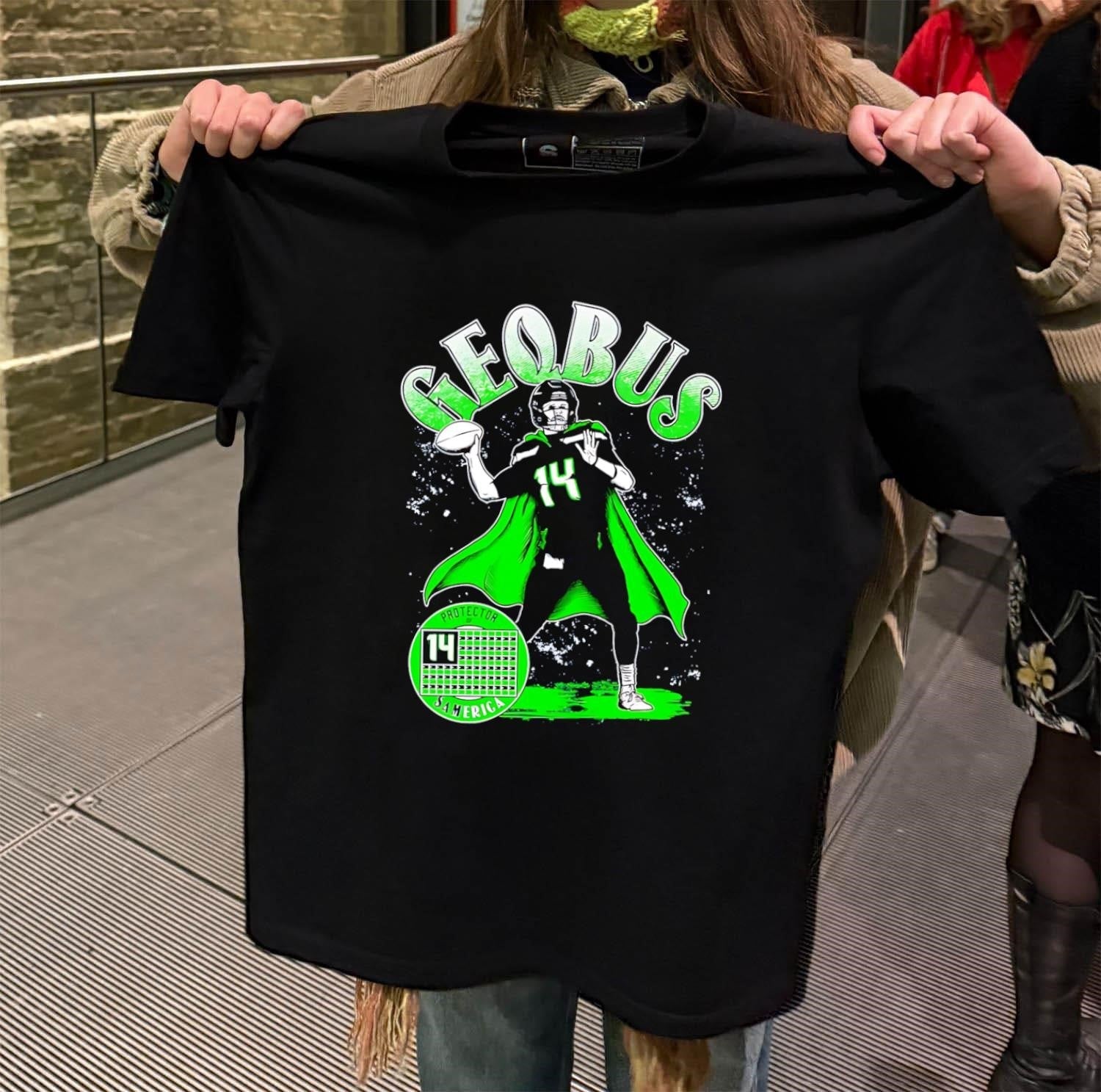 GEQBUS Sam Darnold Protector Of America Number 14 - Adult & Kids T-Shirts, Sweatshirts & Hoodies apparel design preview 2
