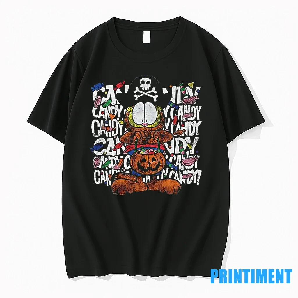 Garfield Halloween Candy Repeat Retro Sweater - Adult & Kids T-Shirts, Sweatshirts & Hoodies apparel design preview 1