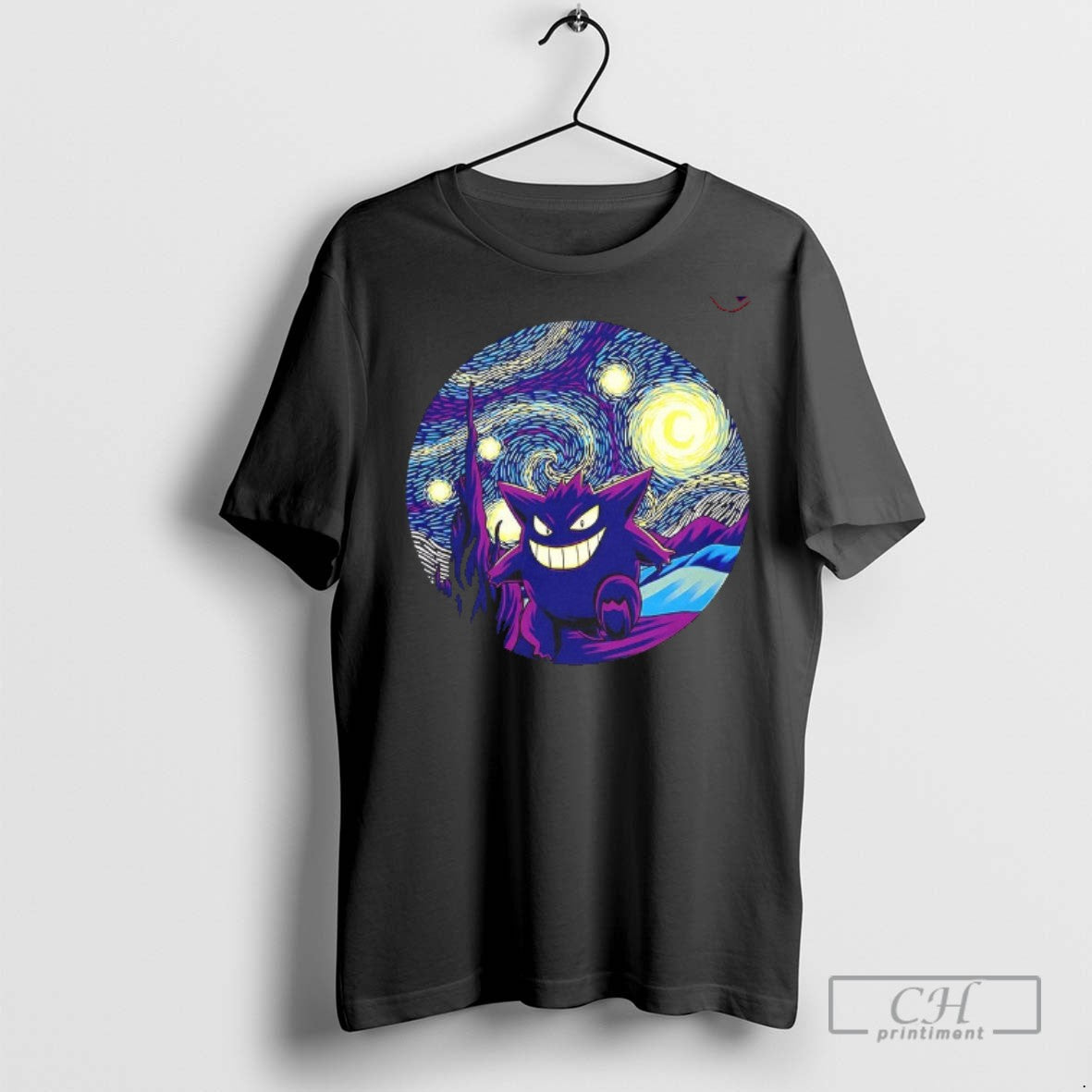 Gengar X Van Goghs Starry Night Ghost - Adult & Kids T-Shirts, Sweatshirts & Hoodies apparel design preview 1
