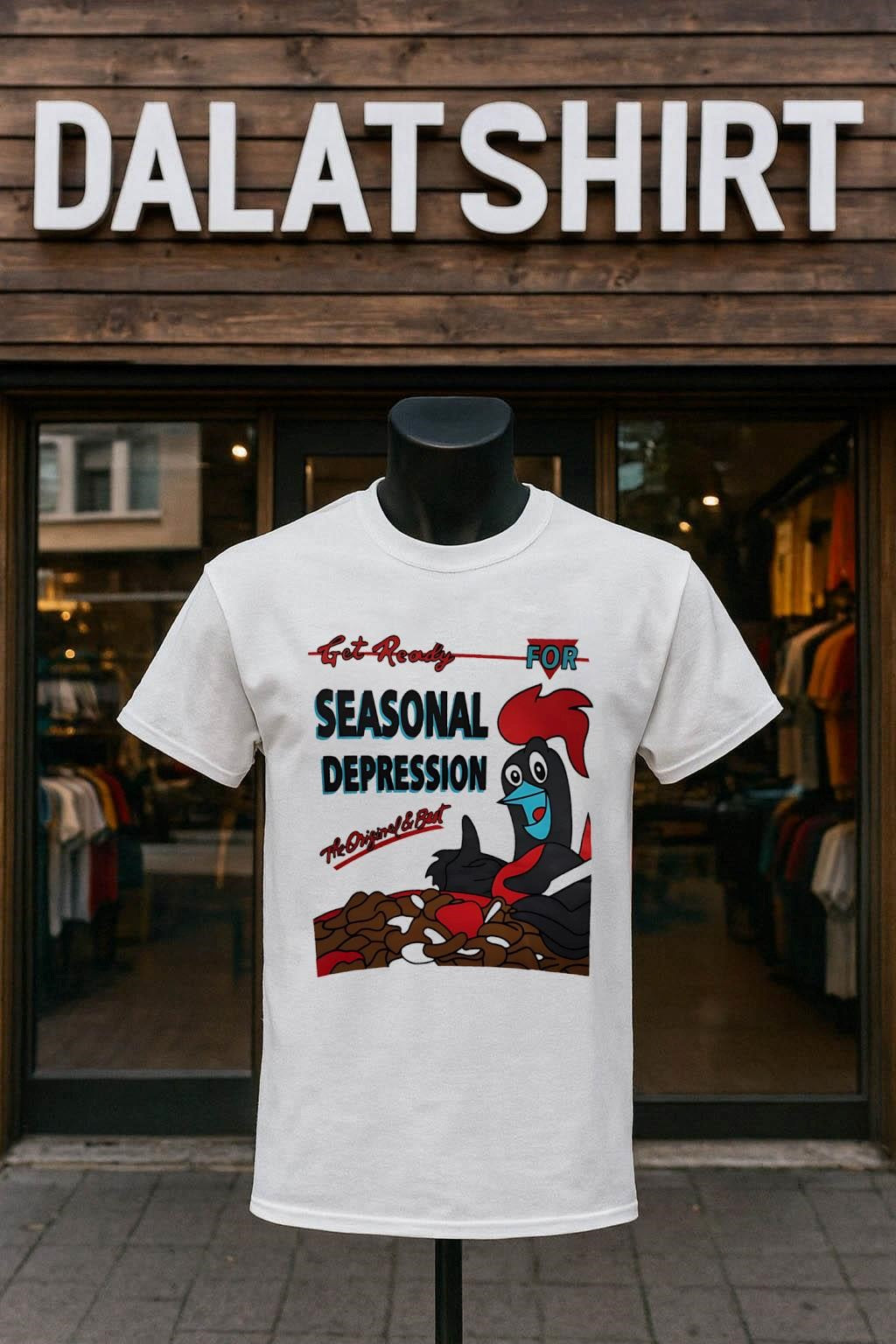 Get Ready For Seasonal Depression Rooster Cereal - Adult & Kids T-Shirts, Sweatshirts & Hoodies apparel design preview 1