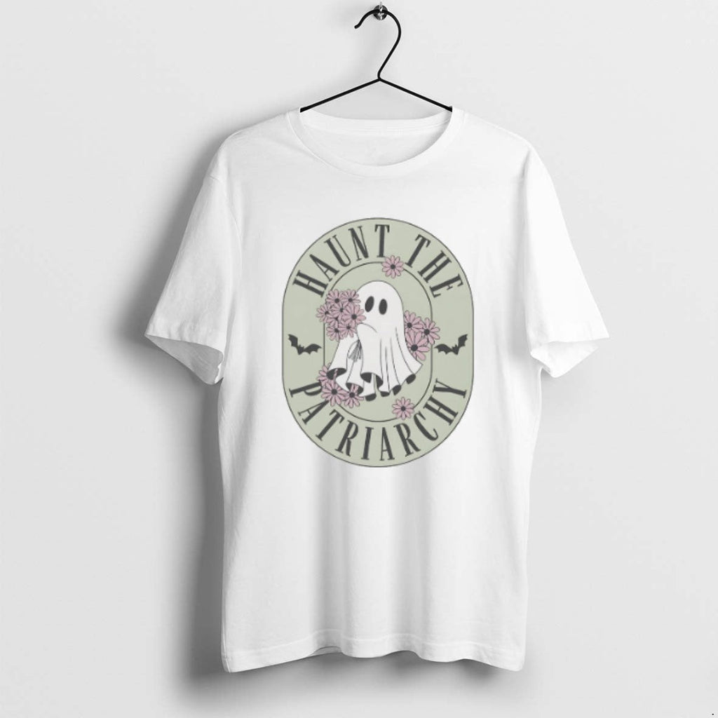 Ghost With Flowers Haunt The Patriarchy Halloween - Adult & Kids T-Shirts, Sweatshirts & Hoodies apparel design preview 1