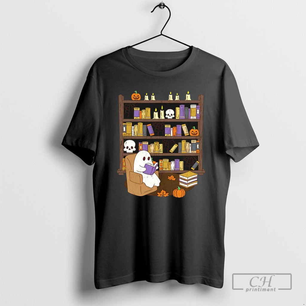 Ghost Library Halloween - Adult & Kids T-Shirts, Sweatshirts & Hoodies apparel design preview 1