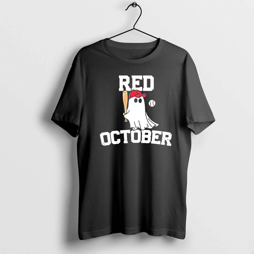 Ghost Playing Baseball Red October Halloween Sweater - Adult & Kids T-Shirts, Sweatshirts & Hoodies apparel design preview 1