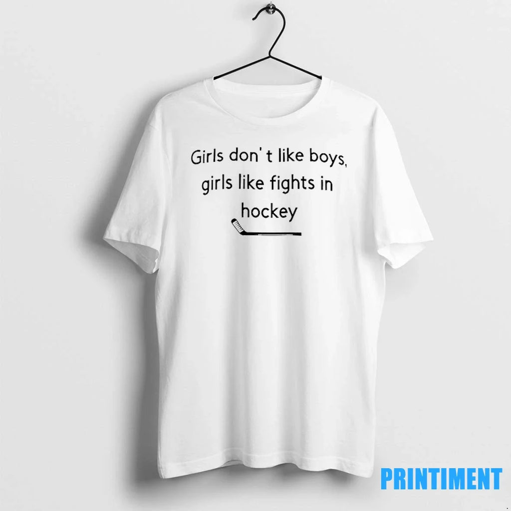Girls Dont Like Boys Fights In Hockey Sweater - Adult & Kids T-Shirts, Sweatshirts & Hoodies apparel design preview 1