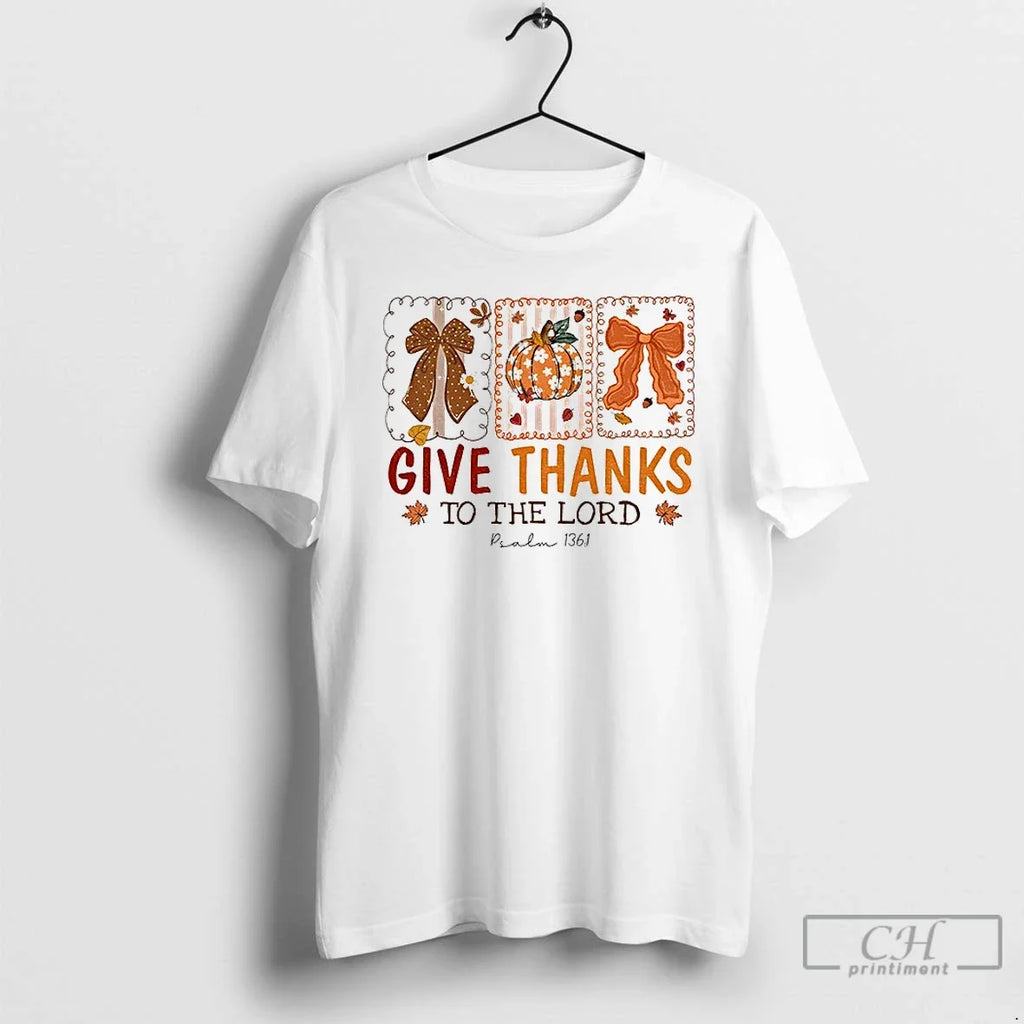 Give Thanks To The Lord Floral Christian Fall - Adult & Kids T-Shirts, Sweatshirts & Hoodies apparel design preview 1