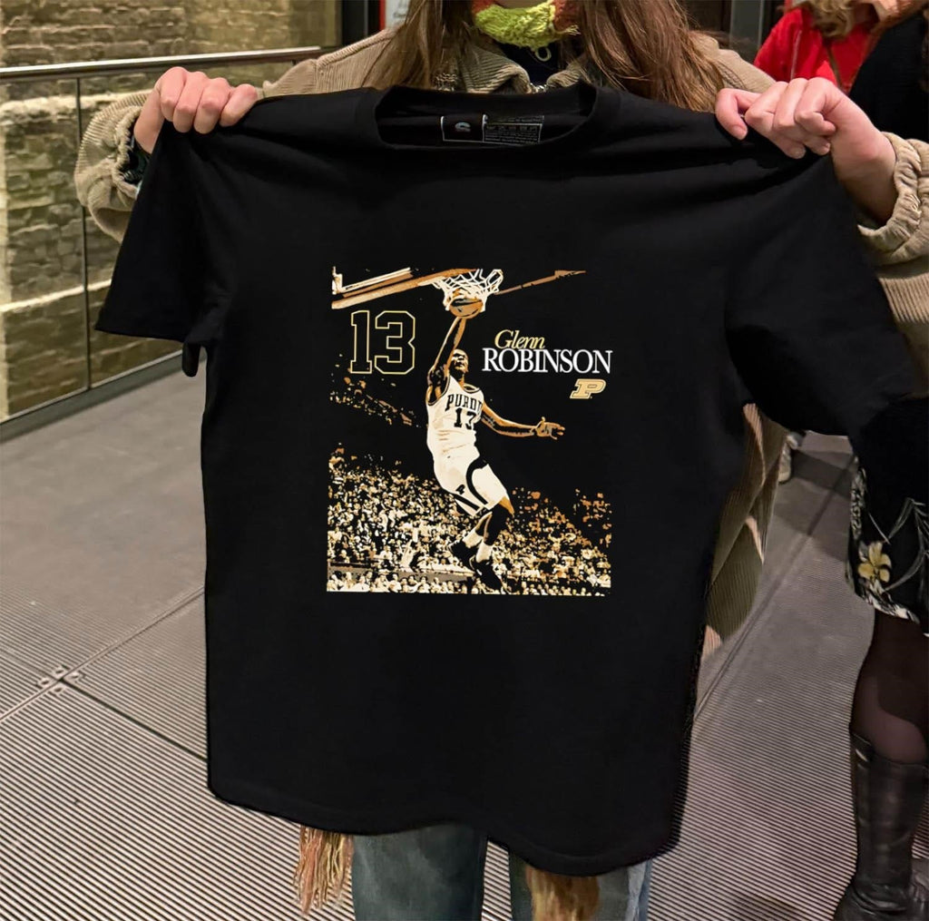 Glenn Robinson 13 Purdue Basketball Slam Dunk Graphic - Adult & Kids T-Shirts, Sweatshirts & Hoodies apparel design preview 2