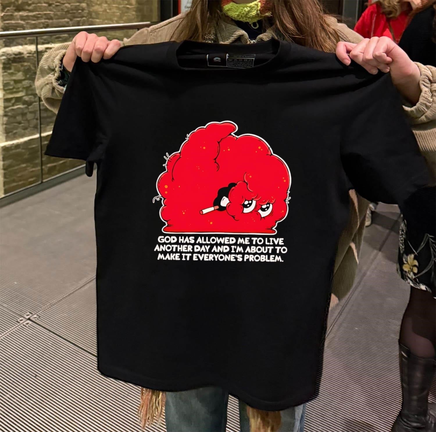 God Has Allowed Me To Live Another Day Red Blob - Adult & Kids T-Shirts, Sweatshirts & Hoodies apparel design preview 2