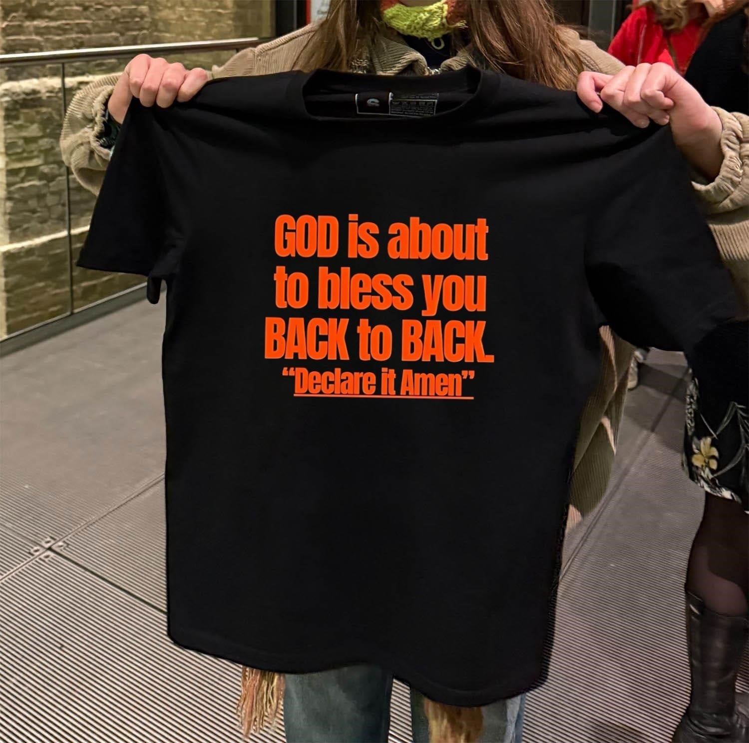 God Is About To Bless You Back Declare It Amen - Adult & Kids T-Shirts, Sweatshirts & Hoodies apparel design preview 2