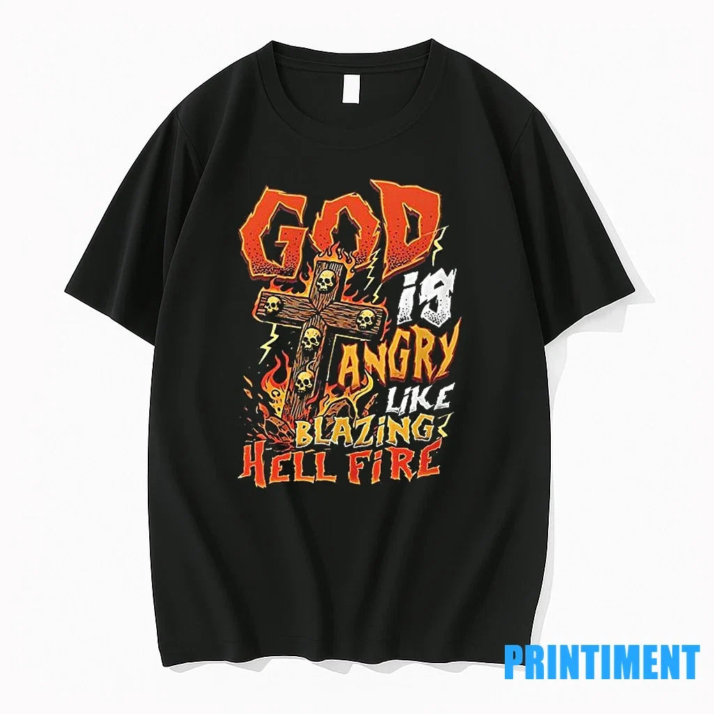 God Is Angry Like Blazing Hell Fire Sweater - Adult & Kids T-Shirts, Sweatshirts & Hoodies apparel design preview 1