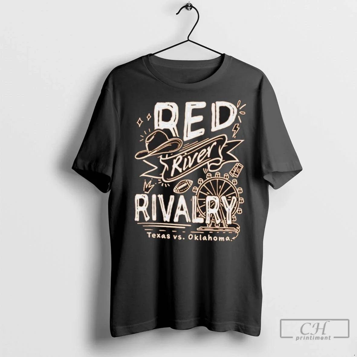 Golden Hat Red River Rivalry 2025 Texas Longhorns Vs - Adult & Kids T-Shirts, Sweatshirts & Hoodies apparel design preview 1