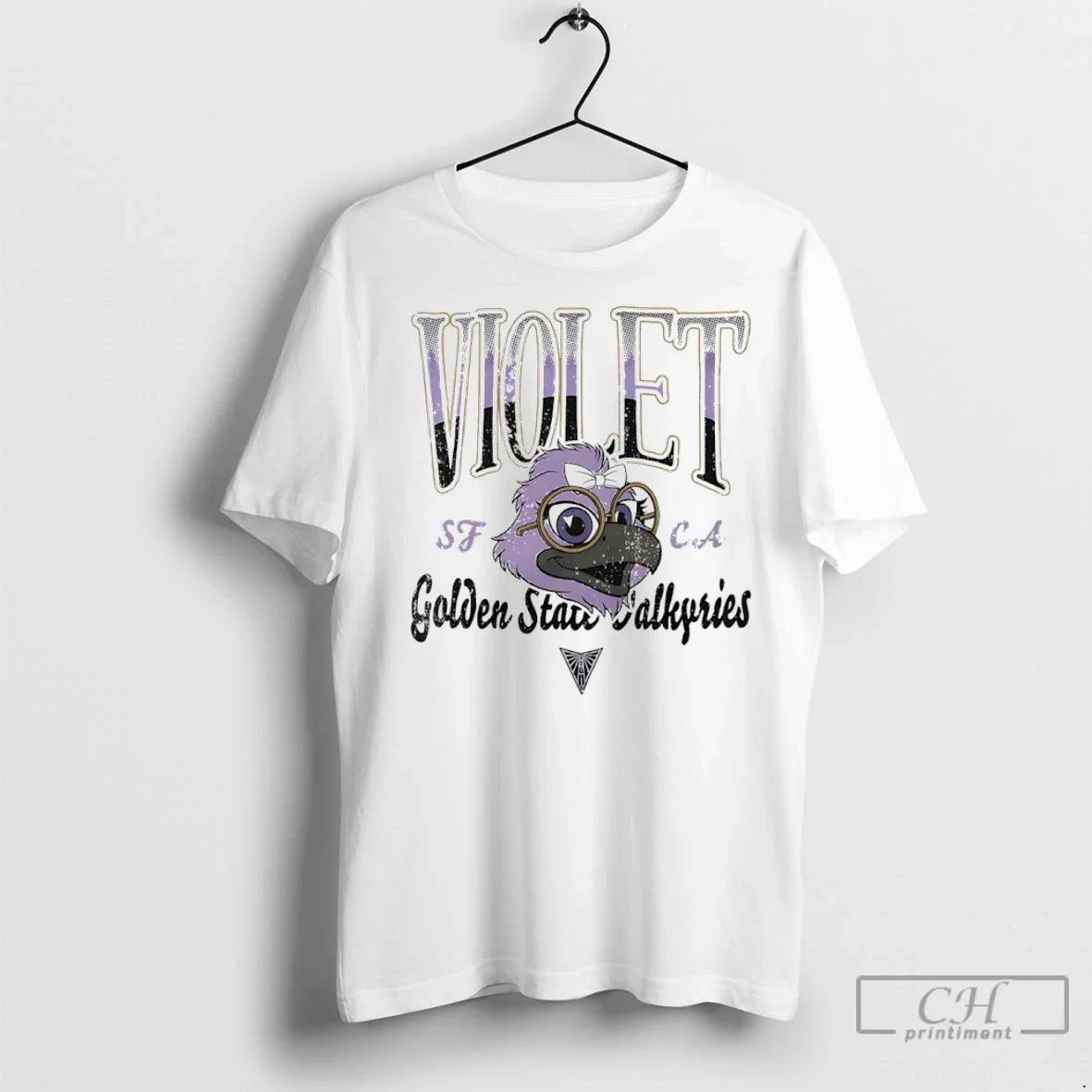 Golden State Valkyries Vilolet Big Face Mascot - Adult & Kids T-Shirts, Sweatshirts & Hoodies apparel design preview 1