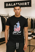 Golf Dad Bags USA we play less it means more - Adult & Kids T-Shirts, Sweatshirts & Hoodies apparel design preview 1