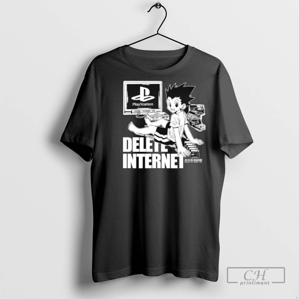 Gon Freecss Hunter X Playstation Delete Internet - Adult & Kids T-Shirts, Sweatshirts & Hoodies apparel design preview 1