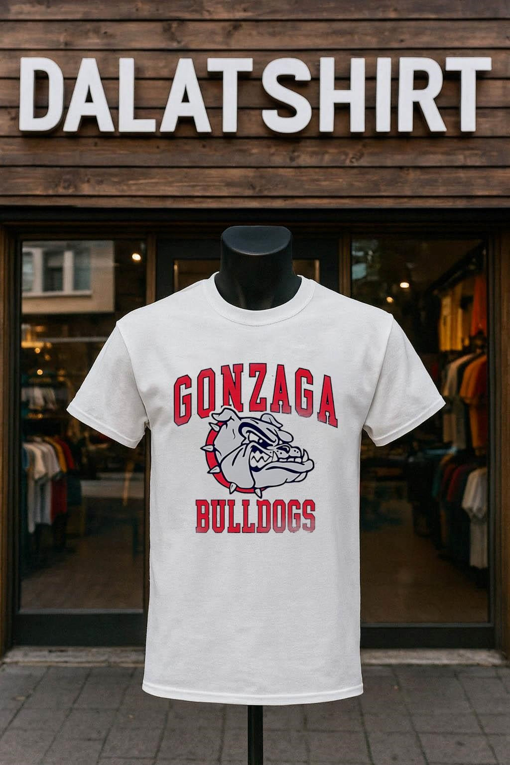 Gonzaga Bulldogs Angry Dog Mascot Graphic - Adult & Kids T-Shirts, Sweatshirts & Hoodies apparel design preview 1