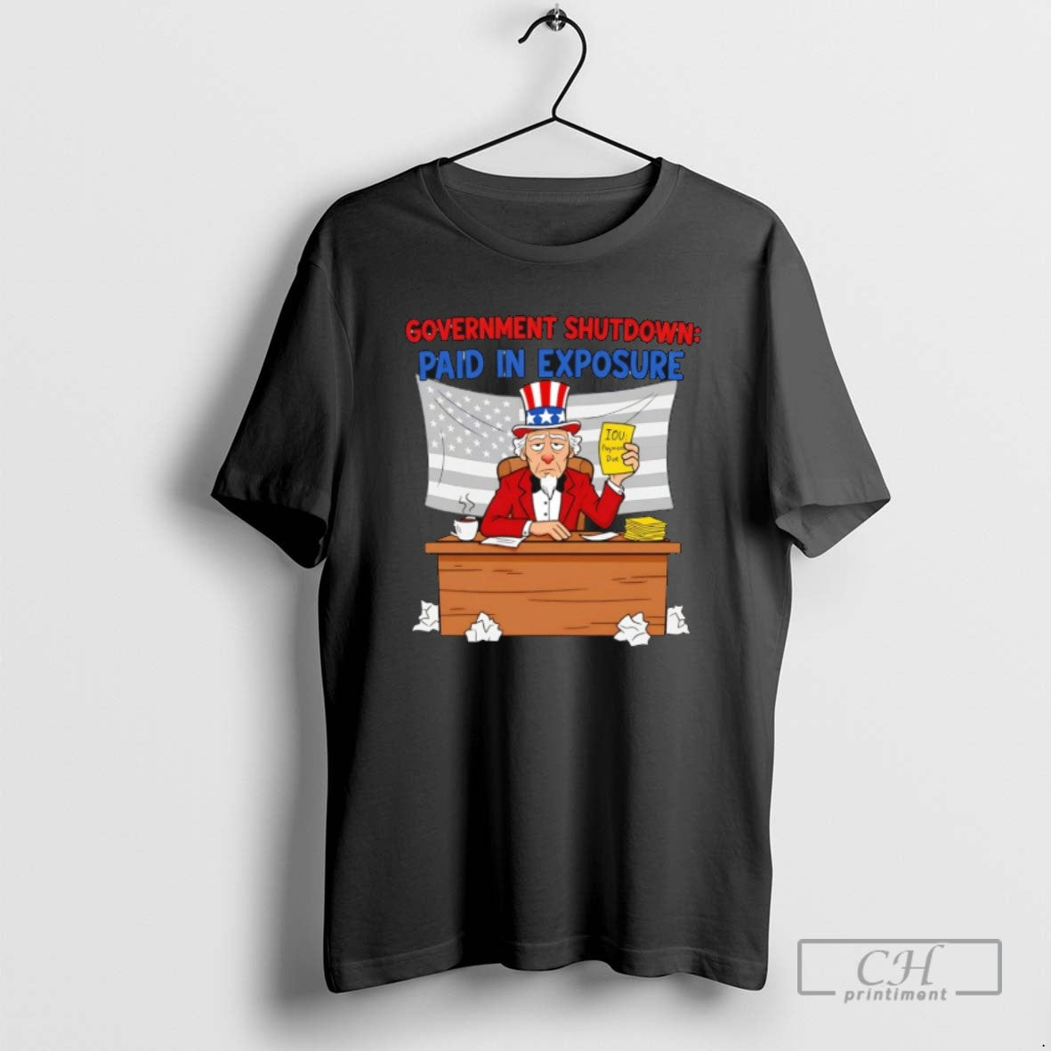 Government Shutdown Capitol Worker Protest Essential - Adult & Kids T-Shirts, Sweatshirts & Hoodies apparel design preview 1