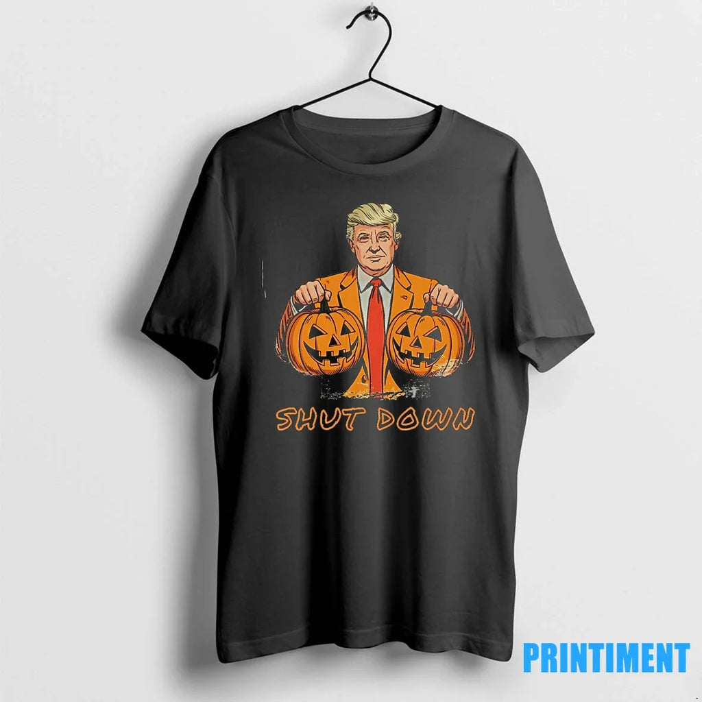 Government Shutdown Trump Pumpkin Halloween Sweater - Adult & Kids T-Shirts, Sweatshirts & Hoodies apparel design preview 1