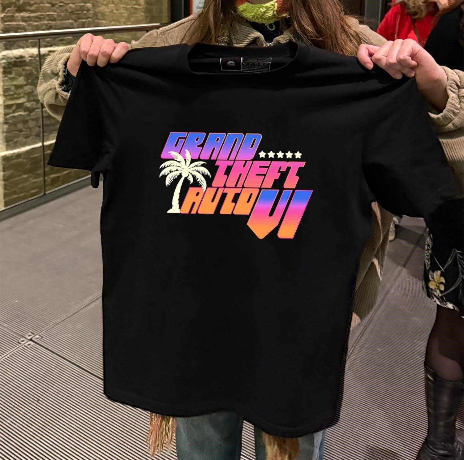 Grand Theft Auto VI Palm Tree Stars Logo Gaming - Adult & Kids T-Shirts, Sweatshirts & Hoodies apparel design preview 2
