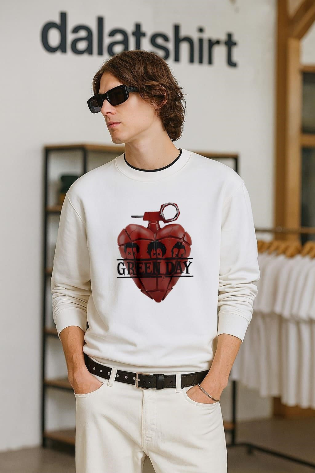 Green Day American Idiot Heart Grenade Band Members - Adult & Kids T-Shirts, Sweatshirts & Hoodies apparel design preview 2