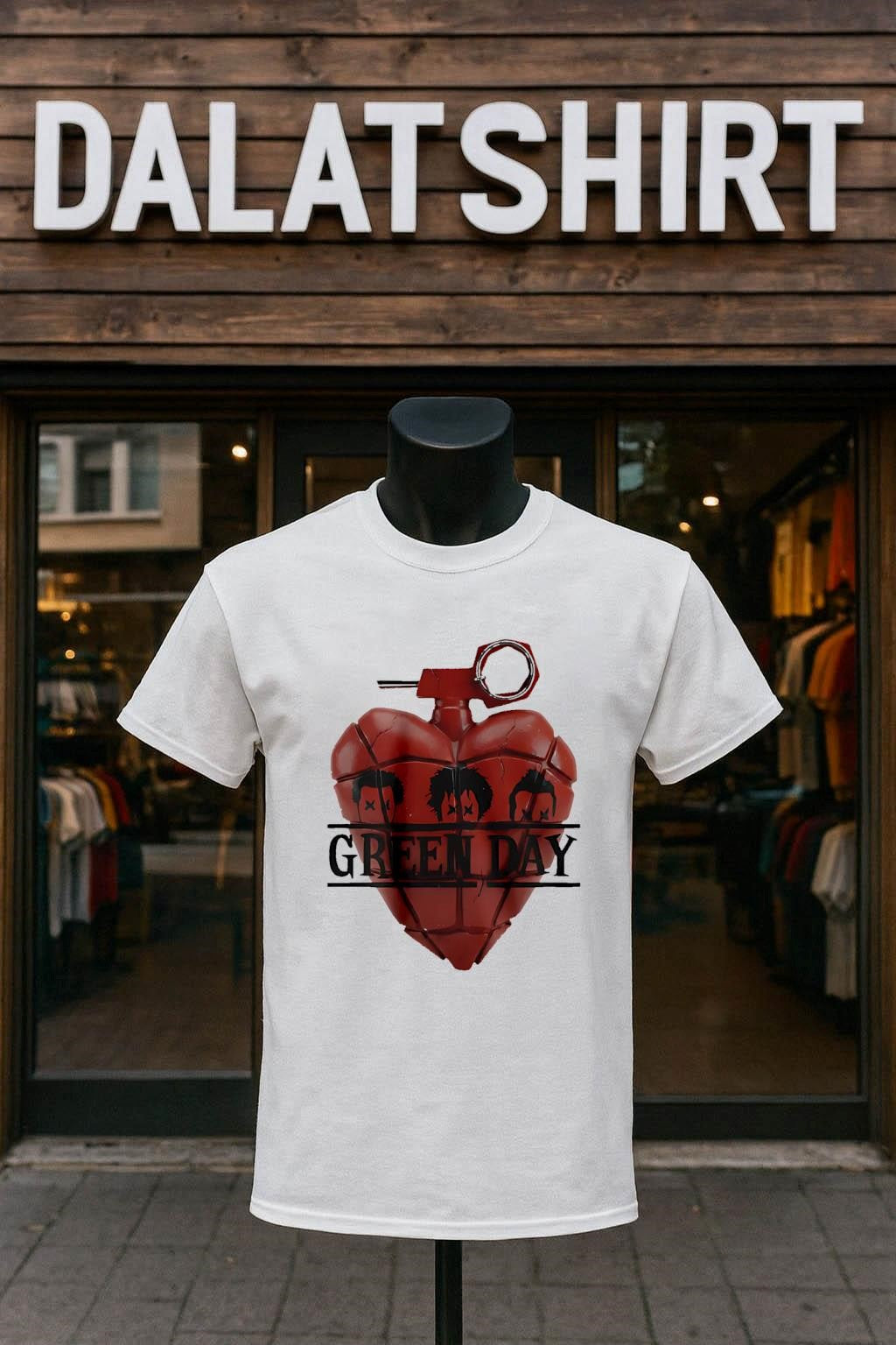 Green Day American Idiot Heart Grenade Band Members - Adult & Kids T-Shirts, Sweatshirts & Hoodies apparel design preview 1