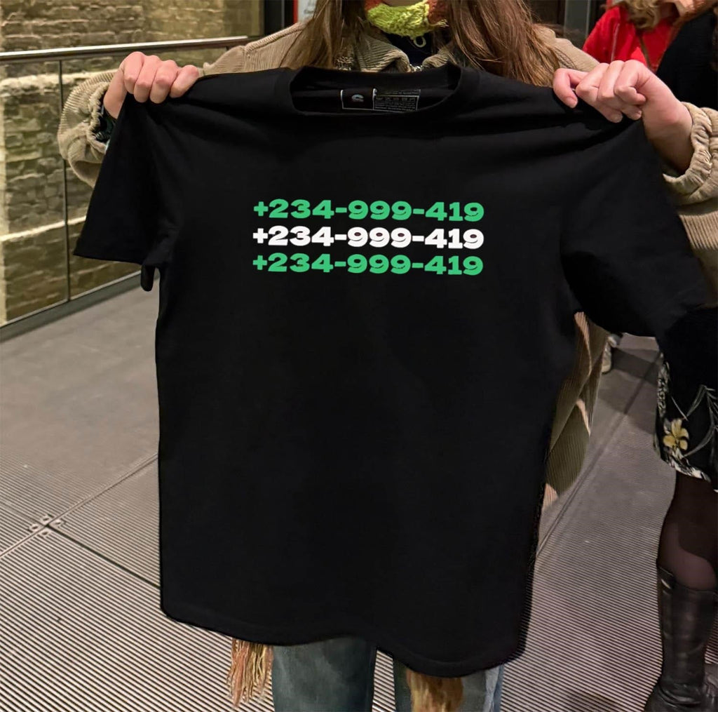 Green and White Nigerian Country Code Telephone - Adult & Kids T-Shirts, Sweatshirts & Hoodies apparel design preview 2