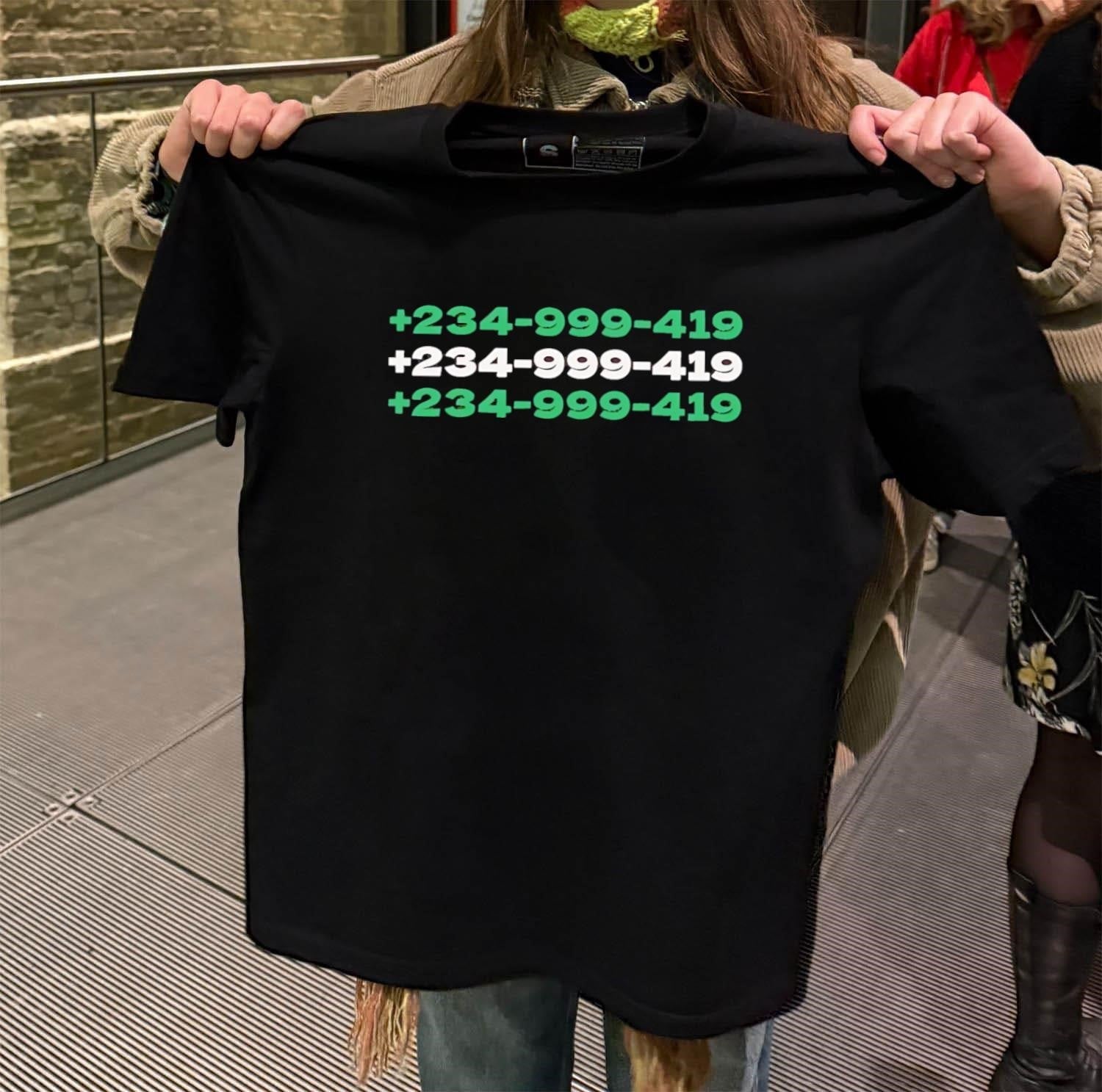 Green and White Nigerian Country Code Telephone - Adult & Kids T-Shirts, Sweatshirts & Hoodies apparel design preview 2