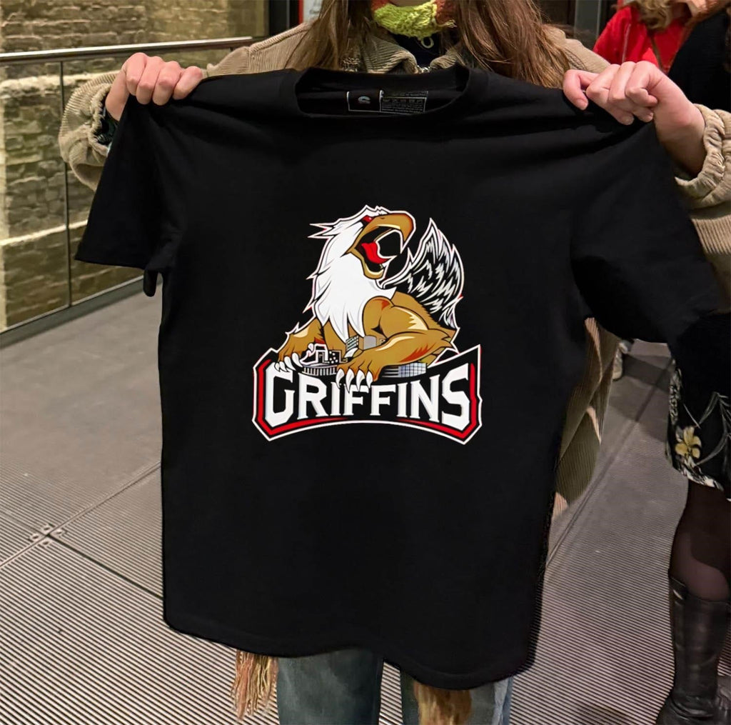 Griffin Griffins Mascot City Skyline - Adult & Kids T-Shirts, Sweatshirts & Hoodies apparel design preview 2
