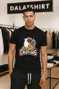 Griffin Griffins Mascot City Skyline - Adult & Kids T-Shirts, Sweatshirts & Hoodies apparel design preview 1