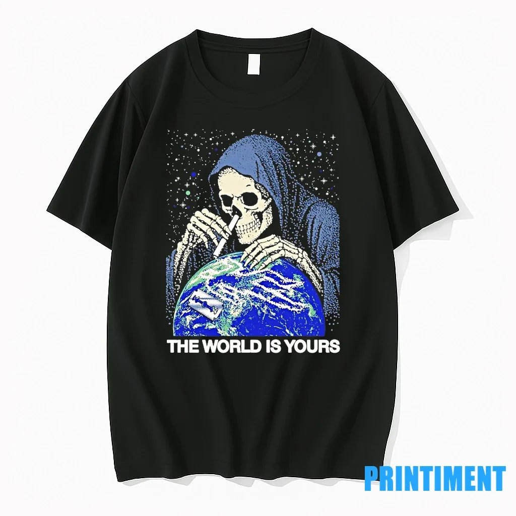 Grim Reaper The World Is Yours Sweater - Adult & Kids T-Shirts, Sweatshirts & Hoodies apparel design preview 1
