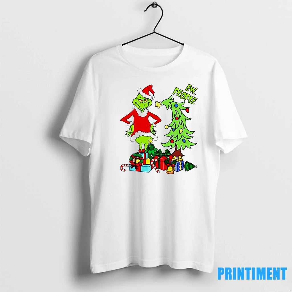 Grinch Santa And Pine Tree Merry Christmas Sweater - Adult & Kids T-Shirts, Sweatshirts & Hoodies apparel design preview 1