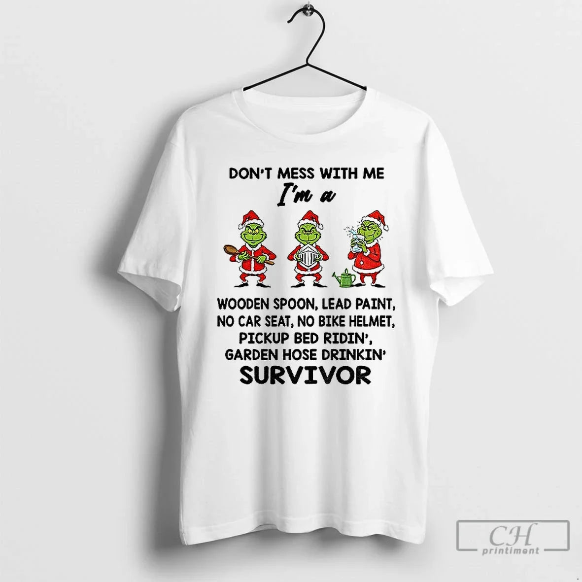 Grinch Dont Mess With Me Im A Wooden Spoon Lead Paint - Adult & Kids T-Shirts, Sweatshirts & Hoodies apparel design preview 1