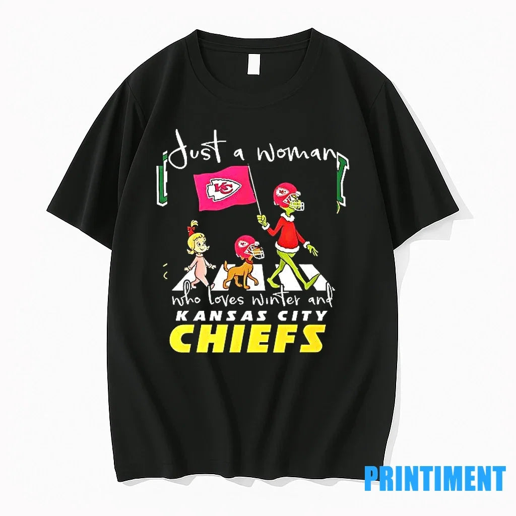 Grinch Just A Woman Who Loves Winter And Kansas City - Adult & Kids T-Shirts, Sweatshirts & Hoodies apparel design preview 1