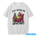 Grinch Just Waiting For Grinchmas Christmas Sweater - Adult & Kids T-Shirts, Sweatshirts & Hoodies apparel design preview 1
