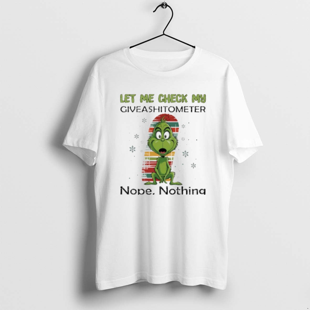 Grinch Let Me Check My Giveashitometer Nope Nothing - Adult & Kids T-Shirts, Sweatshirts & Hoodies apparel design preview 1