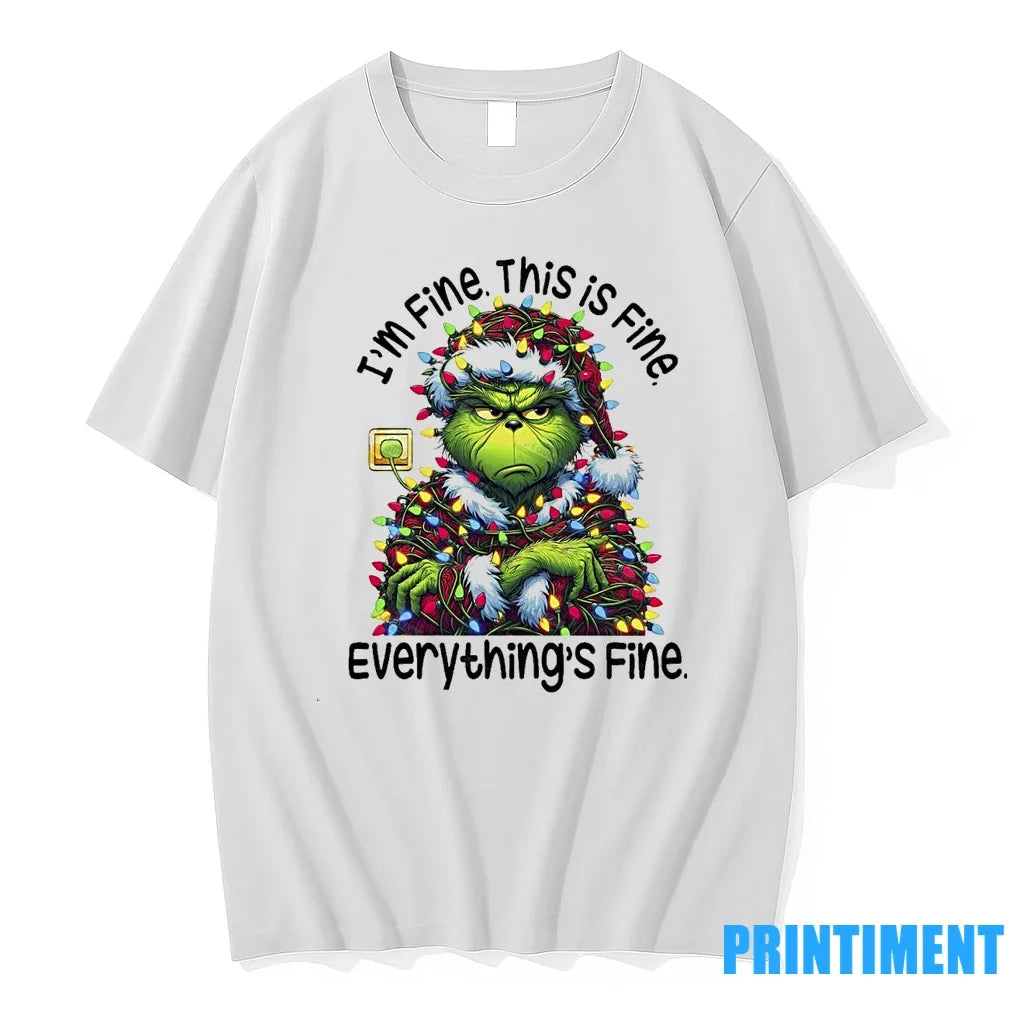 Grinchmas Lights Sarcastic Im Fine This Is - Adult & Kids T-Shirts, Sweatshirts & Hoodies apparel design preview 1