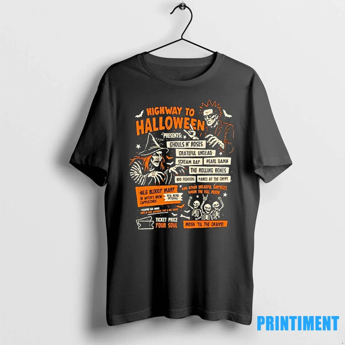 Highway To Halloween Ghouls N Roses Grateful Dead - Adult & Kids T-Shirts, Sweatshirts & Hoodies apparel design preview 1