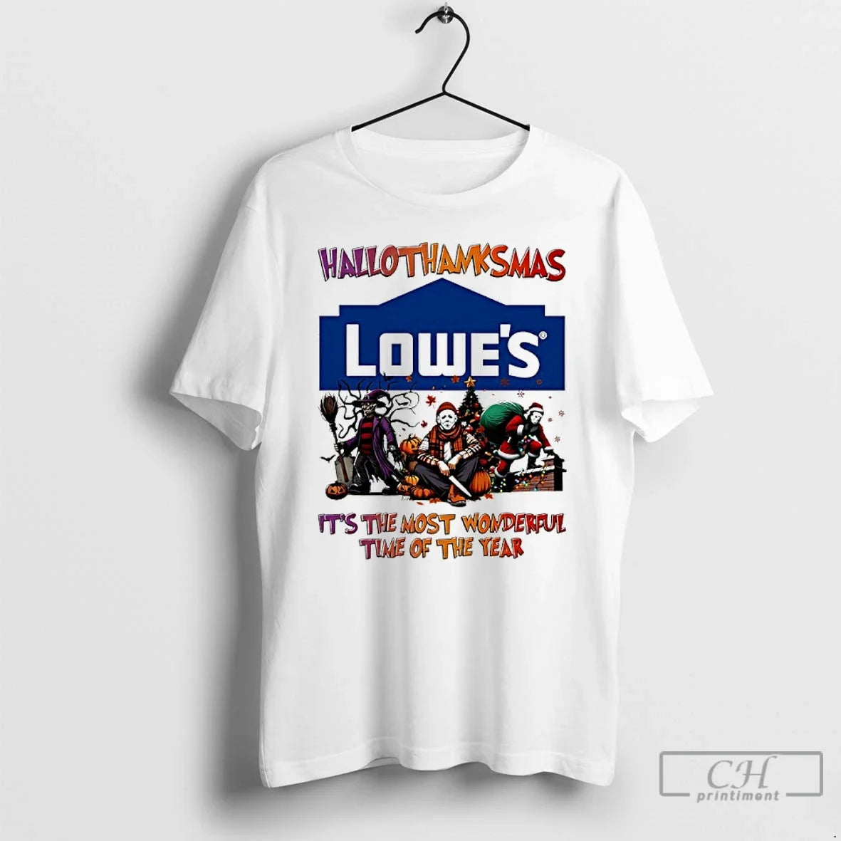 Halloween Movies Lowes Hallothanksmas Its The Most - Adult & Kids T-Shirts, Sweatshirts & Hoodies apparel design preview 1