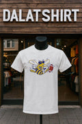 Hamilton Hornets Bee Mascot Holding Football Sports - Adult & Kids T-Shirts, Sweatshirts & Hoodies apparel design preview 1