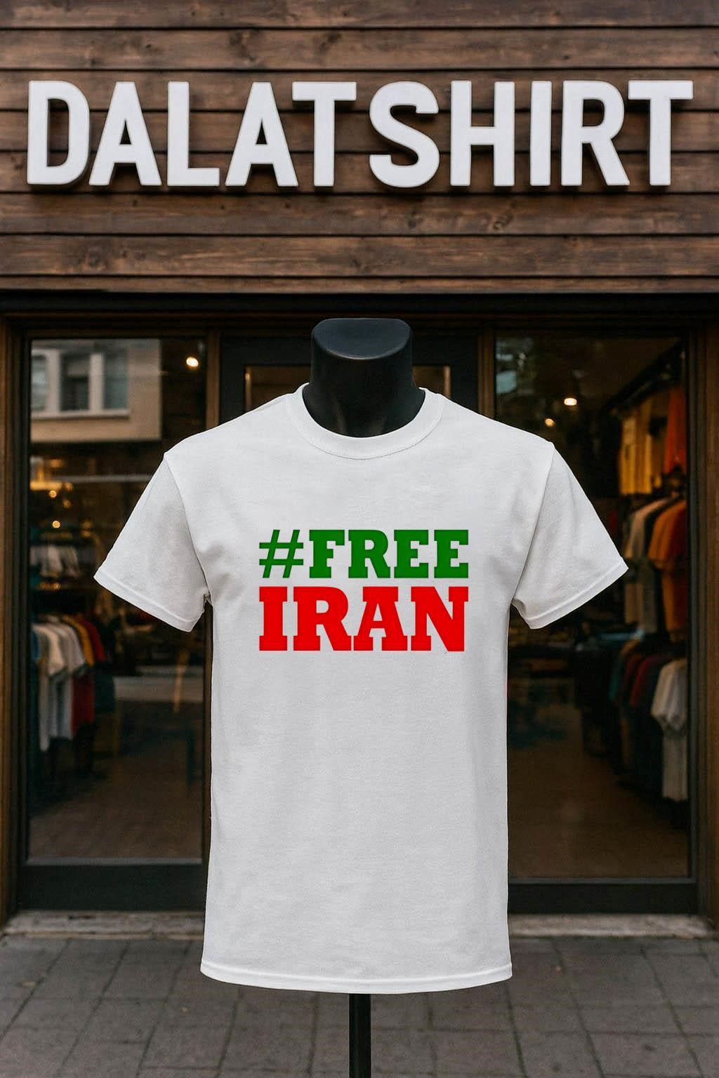 Hash Free Iran Green and Red Text Graphic - Adult & Kids T-Shirts, Sweatshirts & Hoodies apparel design preview 1