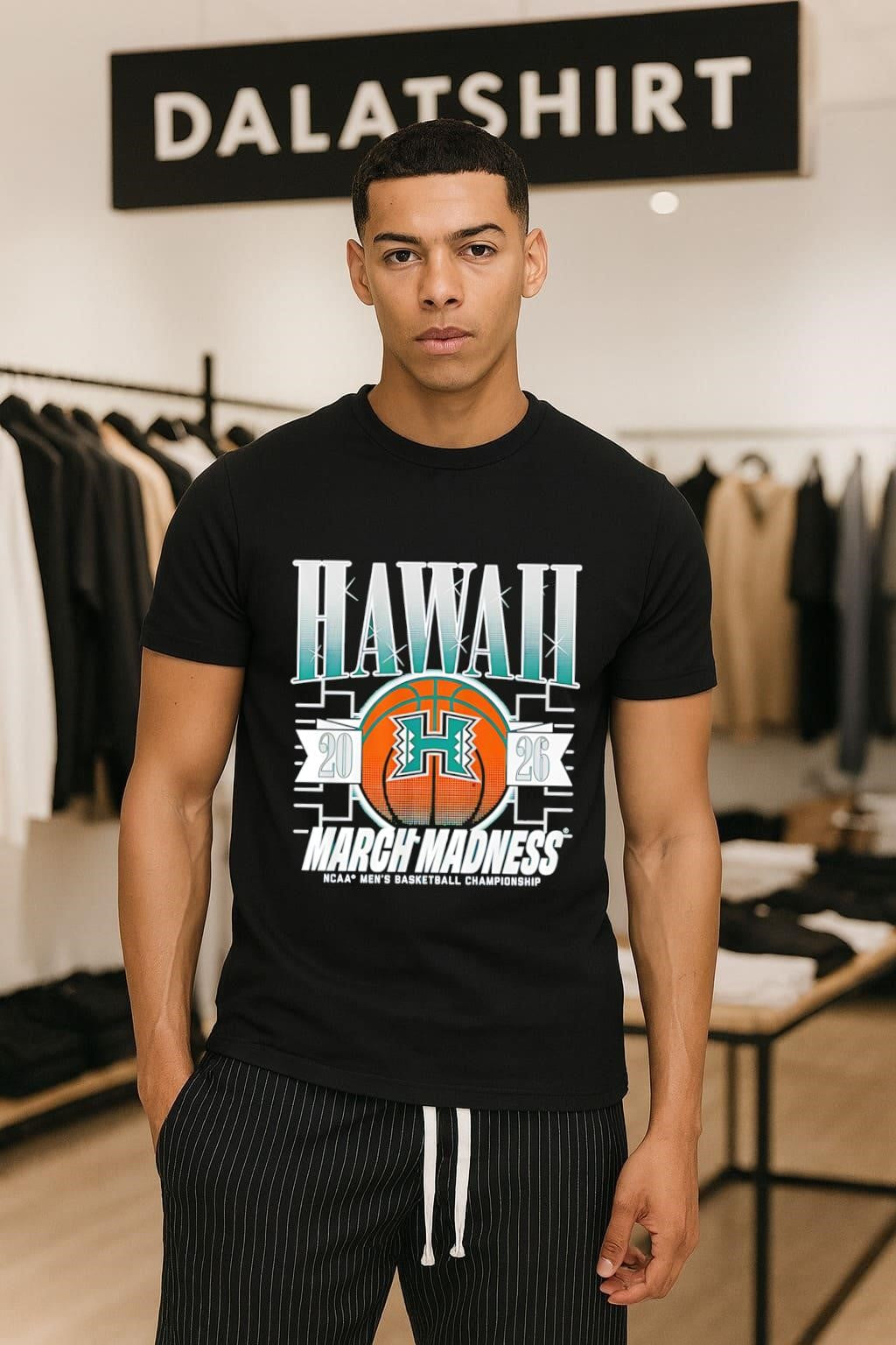 Hawaii Rainbow Warriors MBB 2026 March Madness NCAA - Adult & Kids T-Shirts, Sweatshirts & Hoodies apparel design preview 1