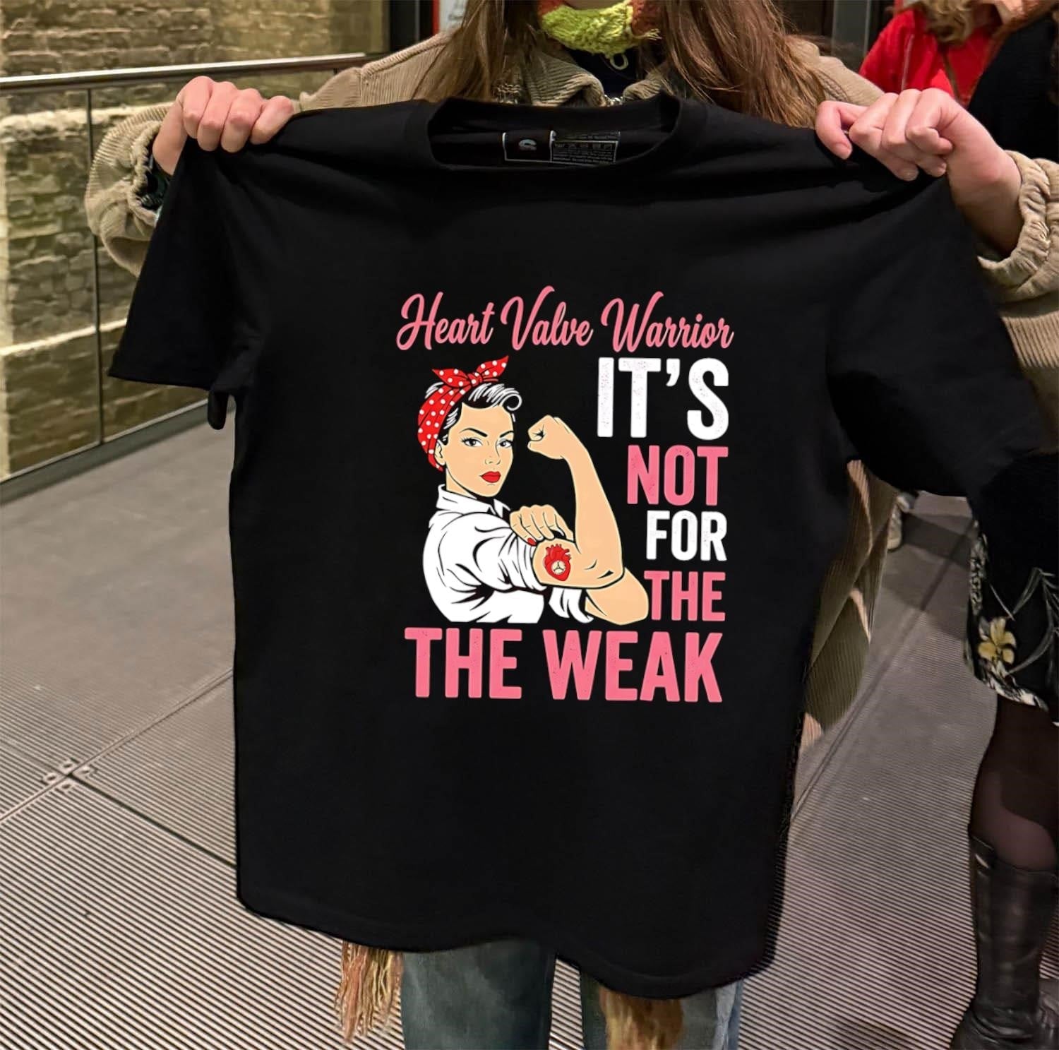Heart Valve Warrior Rosie The Riveter Strong Woman - Adult & Kids T-Shirts, Sweatshirts & Hoodies apparel design preview 2
