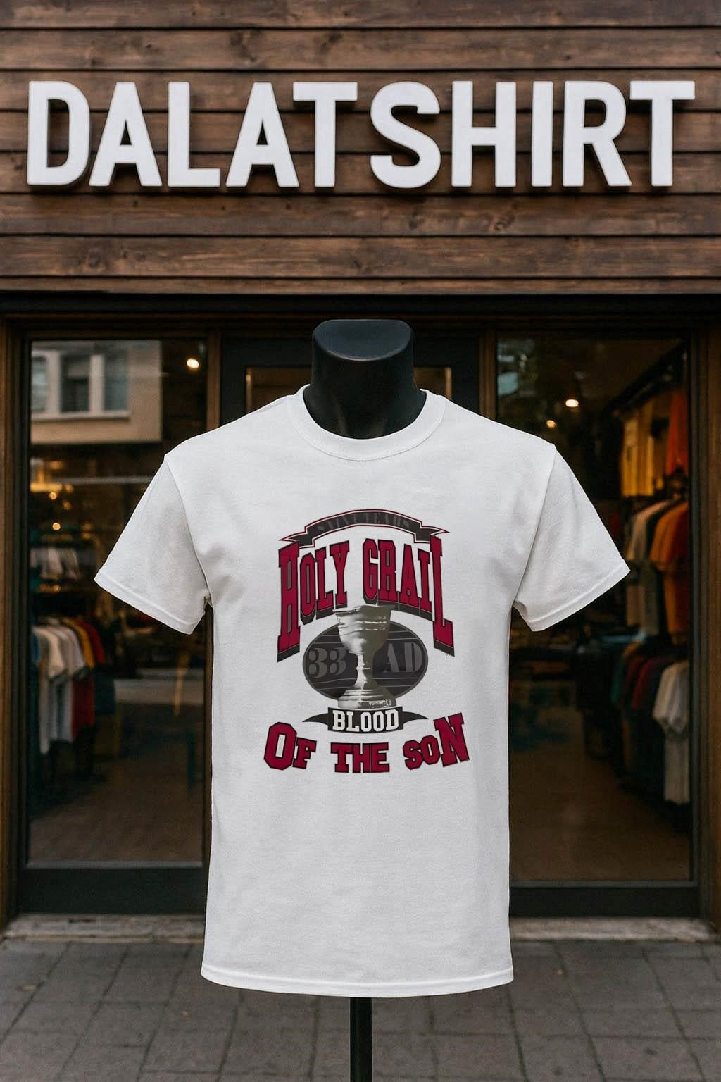 Holy Grail 33 AD Blood of the Son Religious - Adult & Kids T-Shirts, Sweatshirts & Hoodies apparel design preview 1