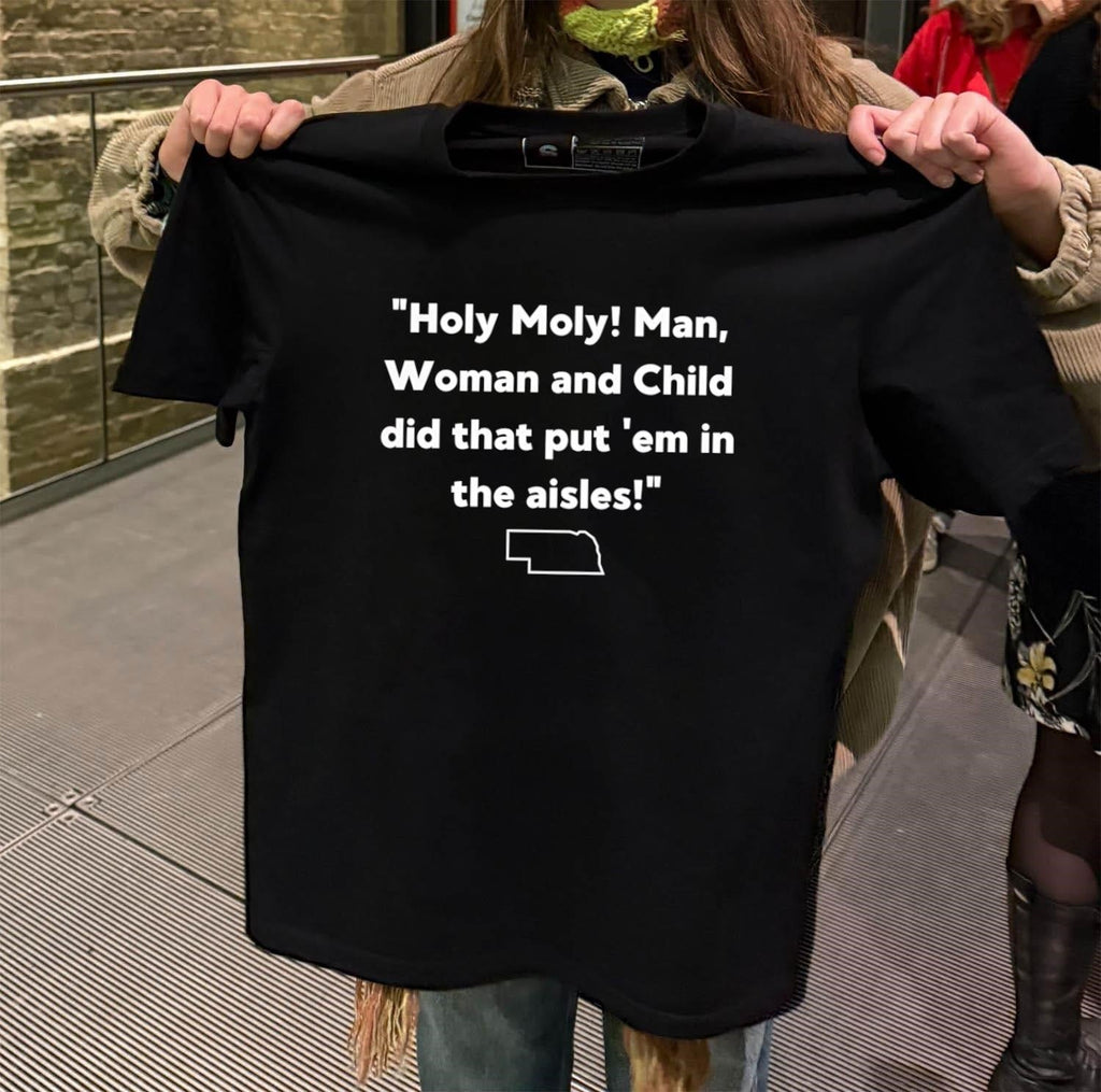 Holy Moly Man Woman And Child Nebraska State Outline - Adult & Kids T-Shirts, Sweatshirts & Hoodies apparel design preview 2