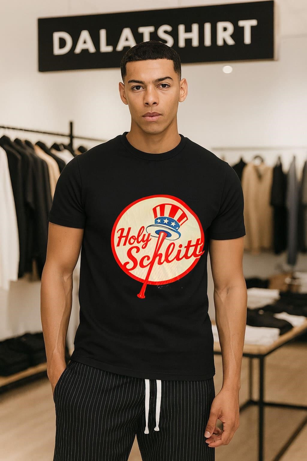 Holy Schlitt Uncle Sam Top Hat Baseball Bat - Adult & Kids T-Shirts, Sweatshirts & Hoodies apparel design preview 1