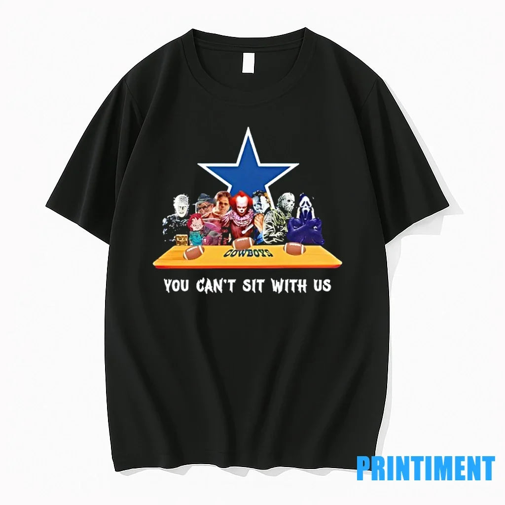 Horror Movie Characters You Cant Sit With Us Dallas - Adult & Kids T-Shirts, Sweatshirts & Hoodies apparel design preview 1