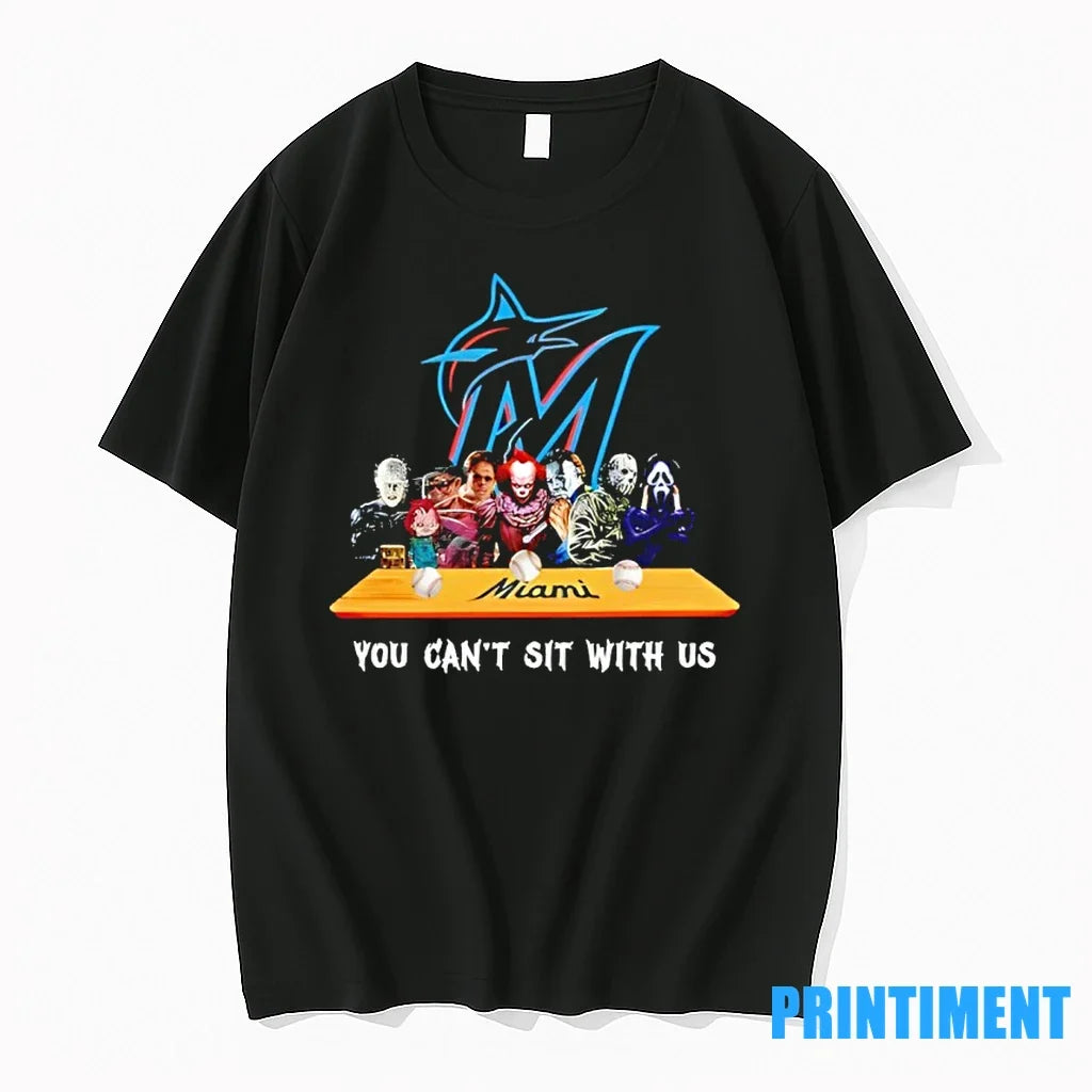 Horror Movie Characters You Cant Sit With Us Miami - Adult & Kids T-Shirts, Sweatshirts & Hoodies apparel design preview 1