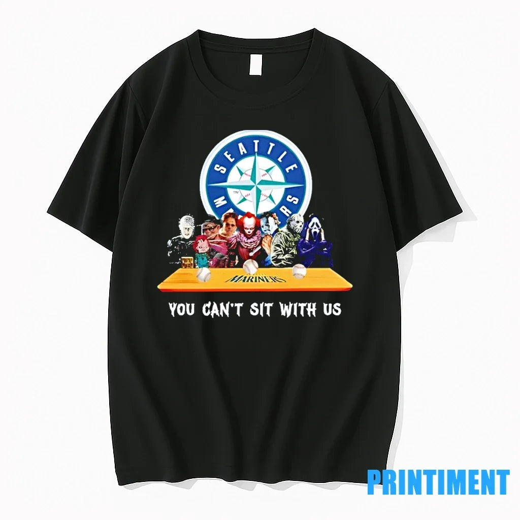 Horror Movie Characters You Cant Sit With Us Seattle - Adult & Kids T-Shirts, Sweatshirts & Hoodies apparel design preview 1