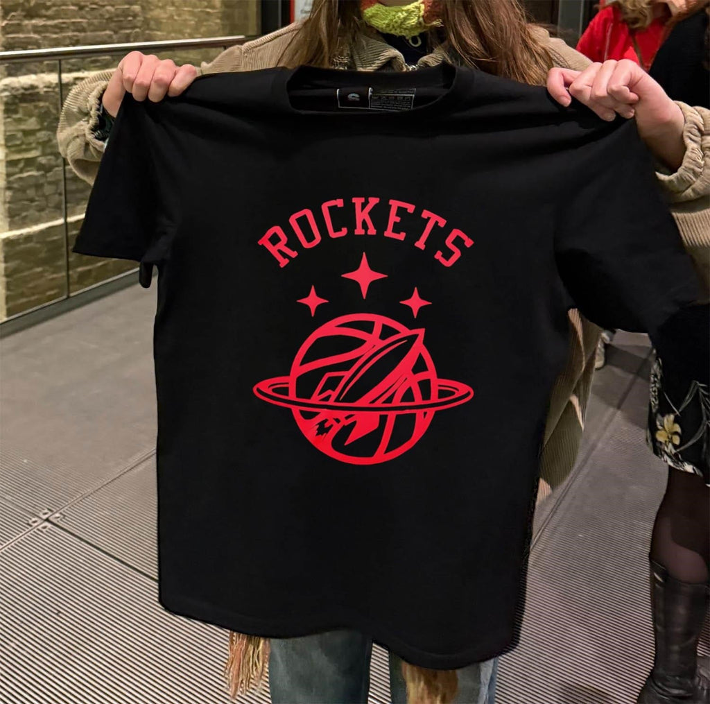 Houston Rockets Basketball Team Space Rocket Ship - Adult & Kids T-Shirts, Sweatshirts & Hoodies apparel design preview 2