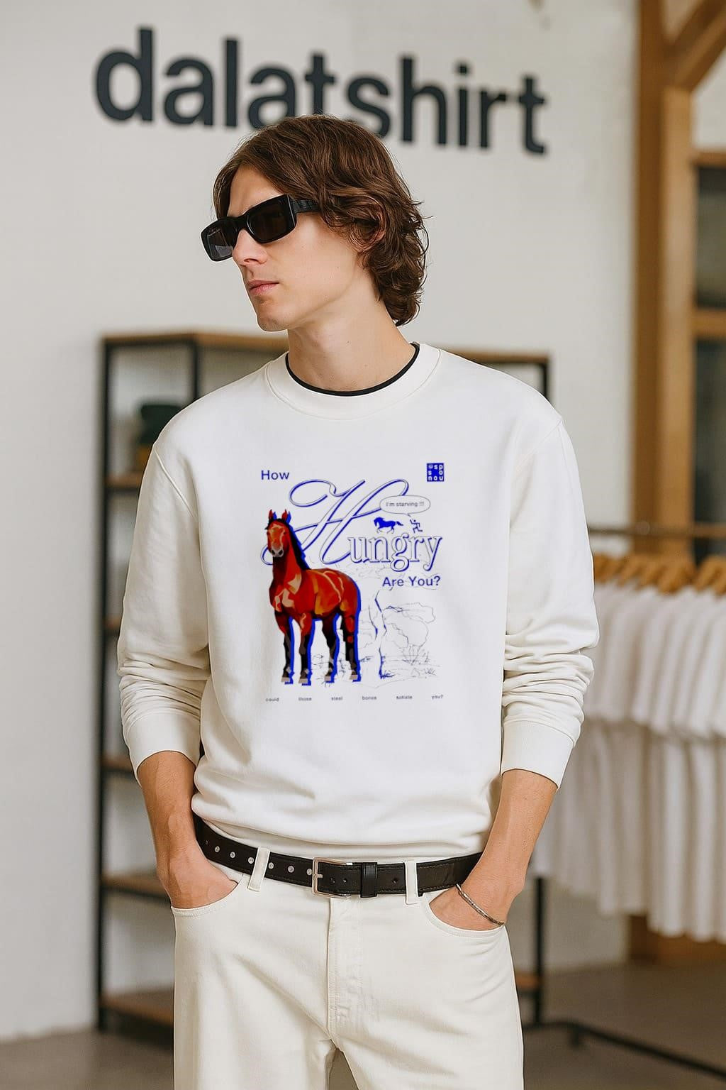 How Hungry Are You Horse I_m Starving Surreal Meme - Adult & Kids T-Shirts, Sweatshirts & Hoodies apparel design preview 2
