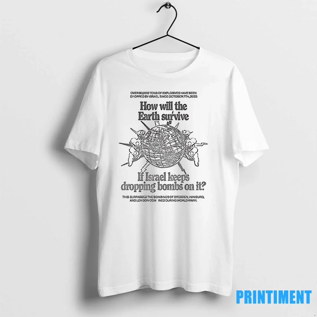 How Will The Earth Survive If Israel Keeps Dropping - Adult & Kids T-Shirts, Sweatshirts & Hoodies apparel design preview 1