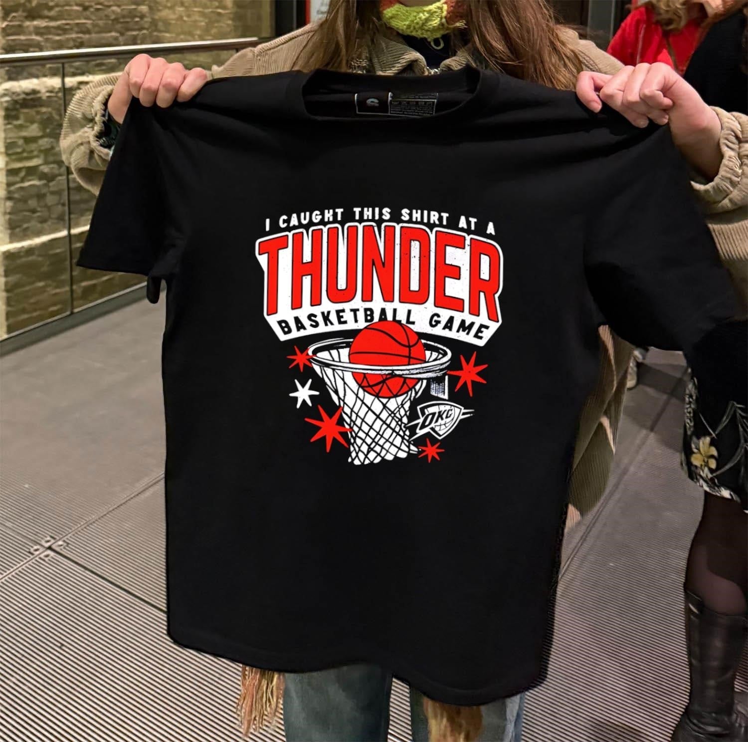I Caught This At A Thunder Basketball Game - Adult & Kids T-Shirts, Sweatshirts & Hoodies apparel design preview 2
